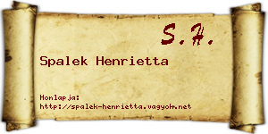 Spalek Henrietta névjegykártya